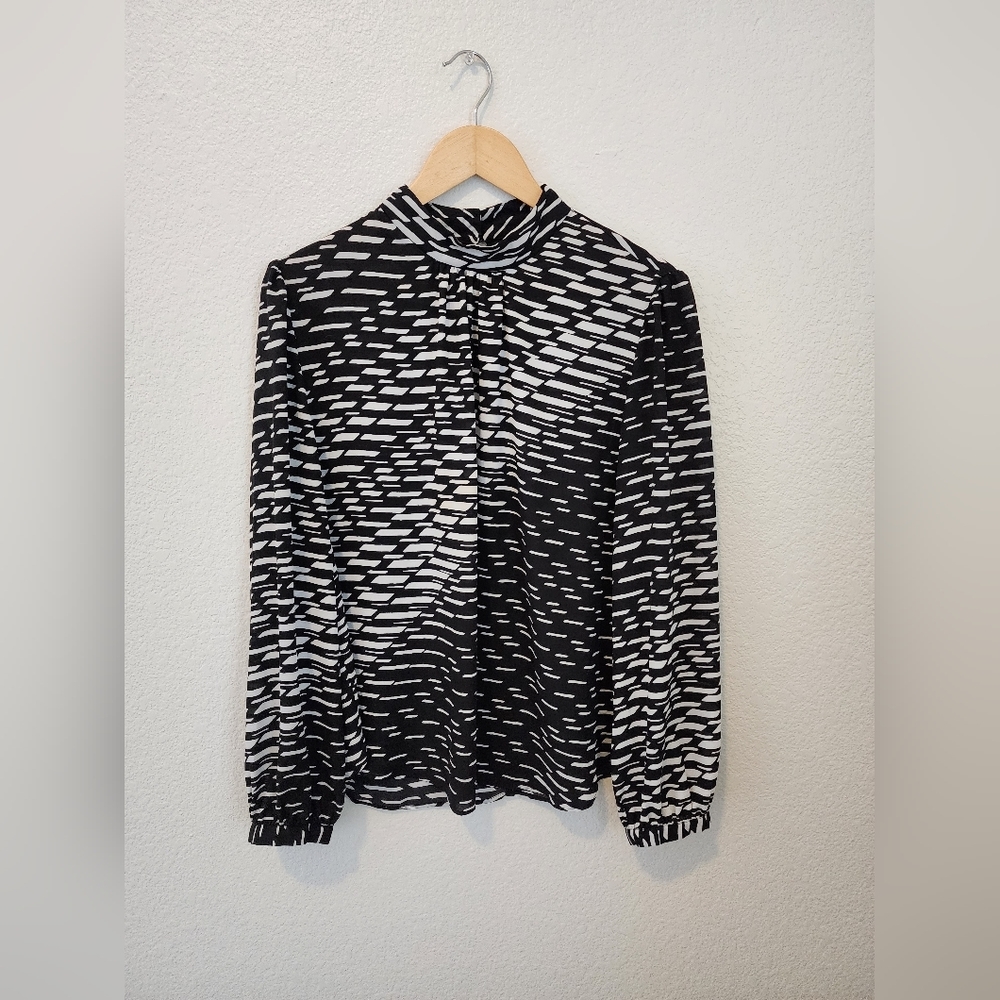Cato Women’s XL Black White Career Church Blouse